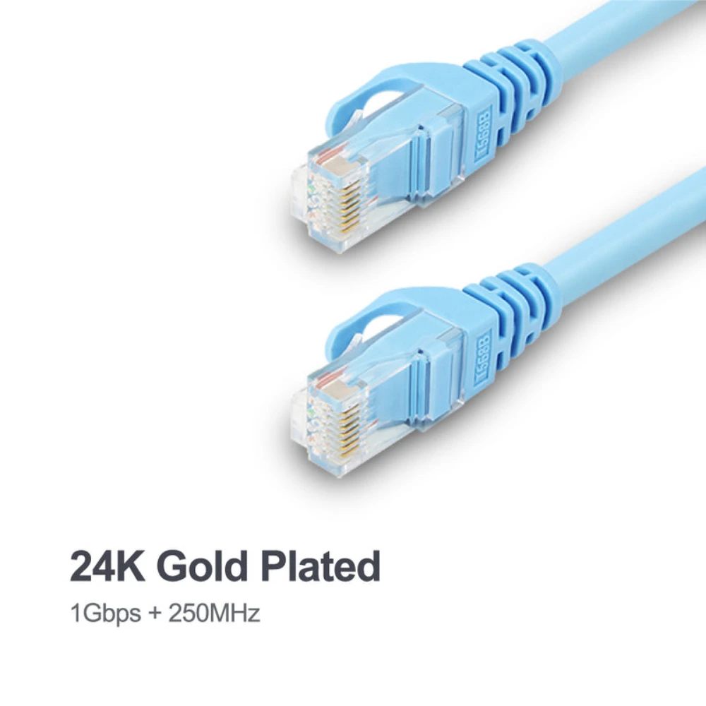 Unitek 20M Cat 6 UTP RJ45 Ethernet Cable, 1000Mbps Gigabit, 250MHz, Bare Copper, Gold-Plated Connectors, For Computer Router Modem & Printer, Blue - Y-C815ABL-20M - Image 5