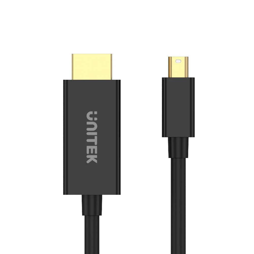 Unitek 2M Mini DisplayPort Male to HDMI Male Adapter Cable, 4K 30Hz High-Speed Video Cable for Laptop, Monitor, TV, Projector and HDMI Devices, Black - V1152A