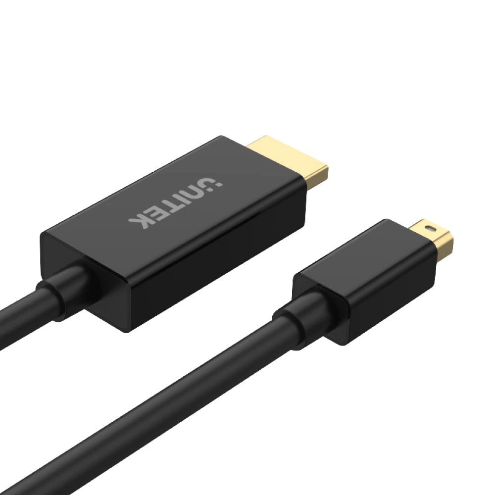 Unitek 2M Mini DisplayPort Male to HDMI Male Adapter Cable, 4K 30Hz High-Speed Video Cable for Laptop, Monitor, TV, Projector and HDMI Devices, Black - V1152A - Image 3