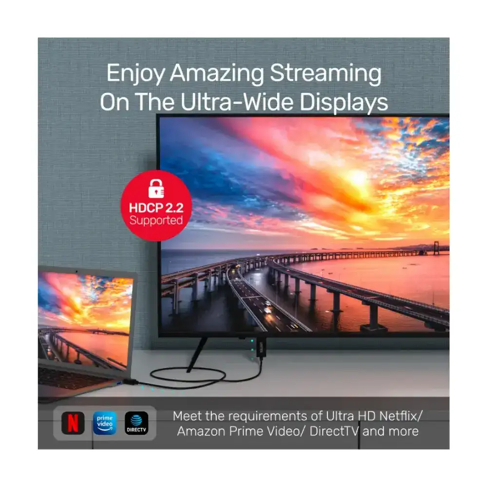 Unitek 2M Mini DisplayPort Male to HDMI Male Adapter Cable, 4K 30Hz High-Speed Video Cable for Laptop, Monitor, TV, Projector and HDMI Devices, Black - V1152A - Image 4