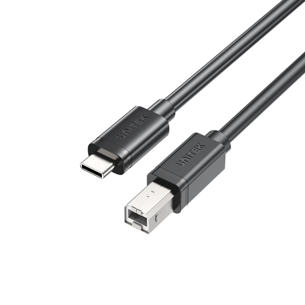 Unitek 3M USB-C to USB-B Data and Charging Cable, 480Mbps, EMI Protection, For Printer Scanner & MIDI Devices, Connects to USB-C Laptops, Black - C14140ABK03-3M