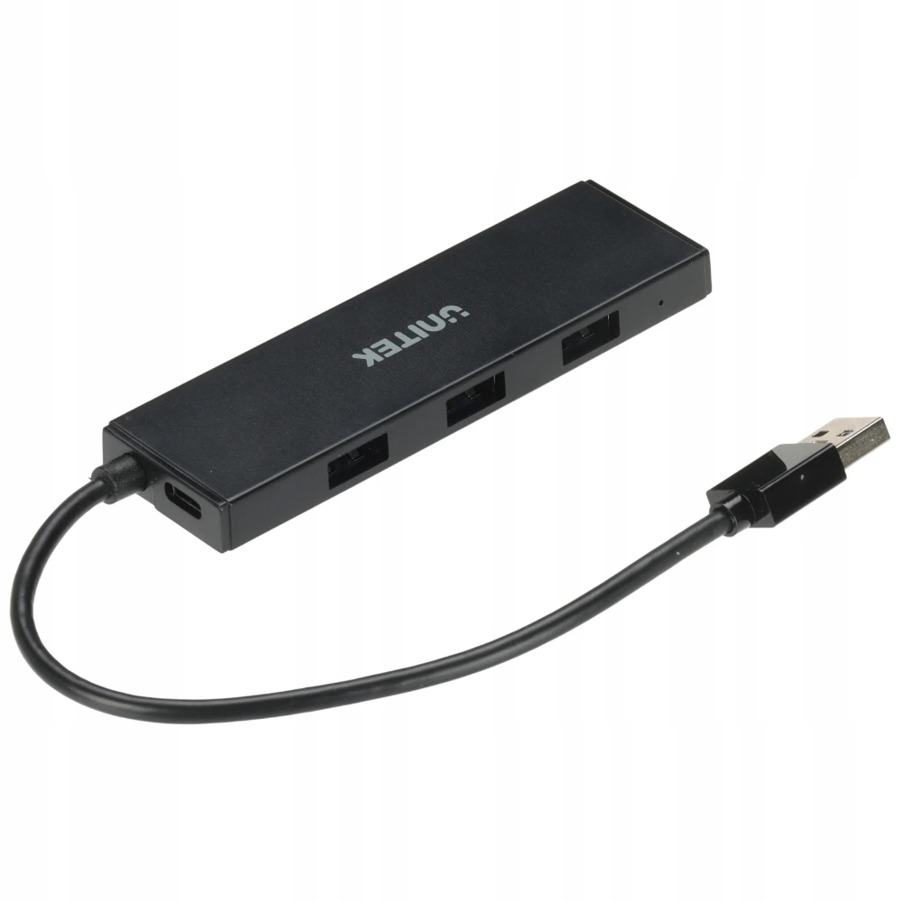 Unitek 4-in-1 USB-A Hub, 4 USB-A Ports, 5Gbps, BC1.2 Fast Charging, 20cm Cable, Black - H1336ABK01