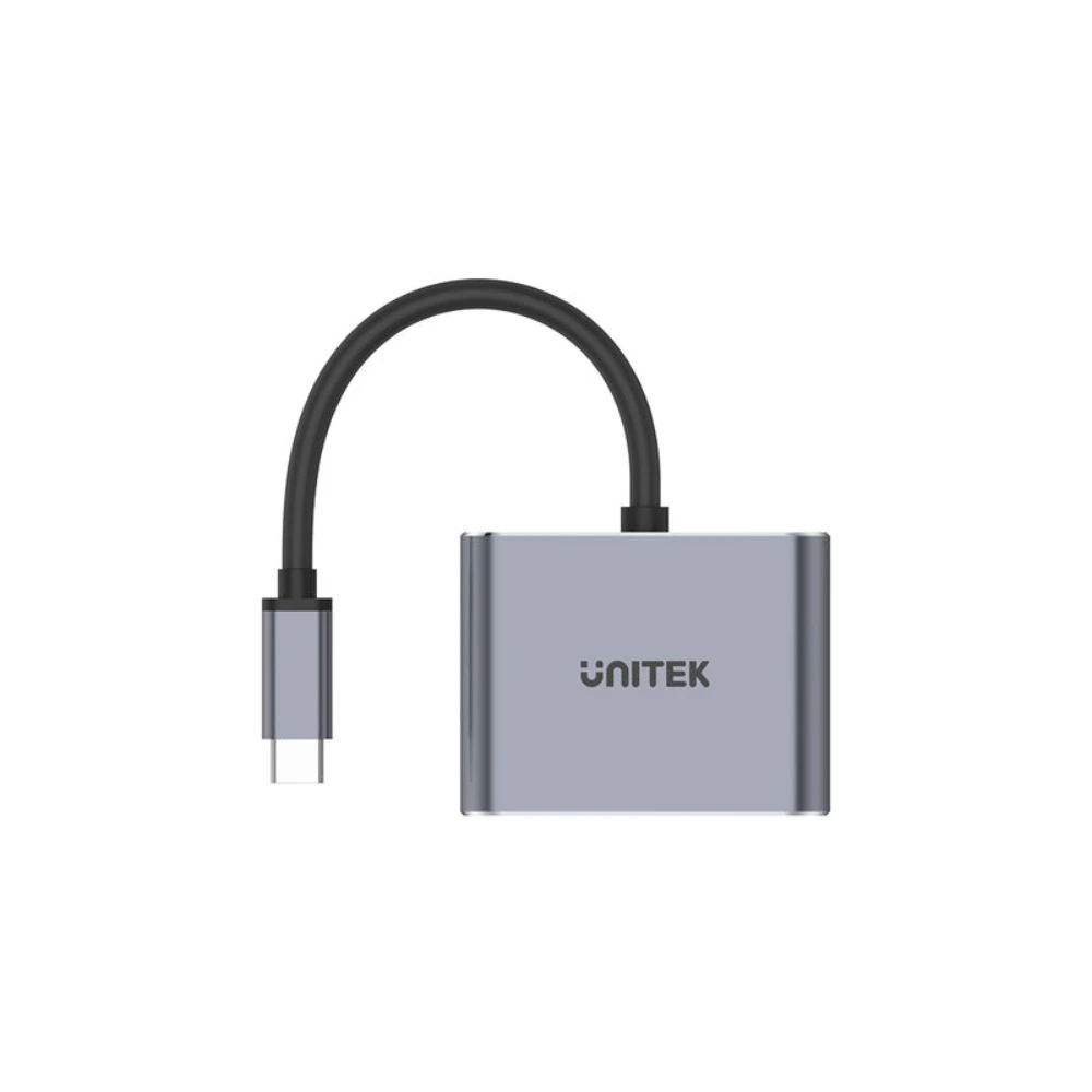 Unitek 4K 60Hz USB-C to HDMI 2.0 and VGA Adapter, MST Dual Monitor, HDMI 4K 60Hz & VGA 1080p, Mirror or Extend, 1M Cable, Aluminium, Plug and Play, Space Grey - V1126A - Image 2