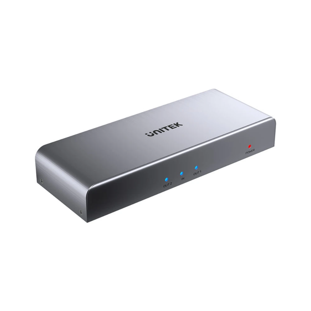Unitek 4K HDMI Splitter 1 In 2 Out, Duplicate 1 Source to 2 Displays, 4K 30Hz, HDMI 1.4b, 7.1 Channel Audio, Metal Housing, Includes Power Adapter, Space Grey - V1130A01-UK - Image 5
