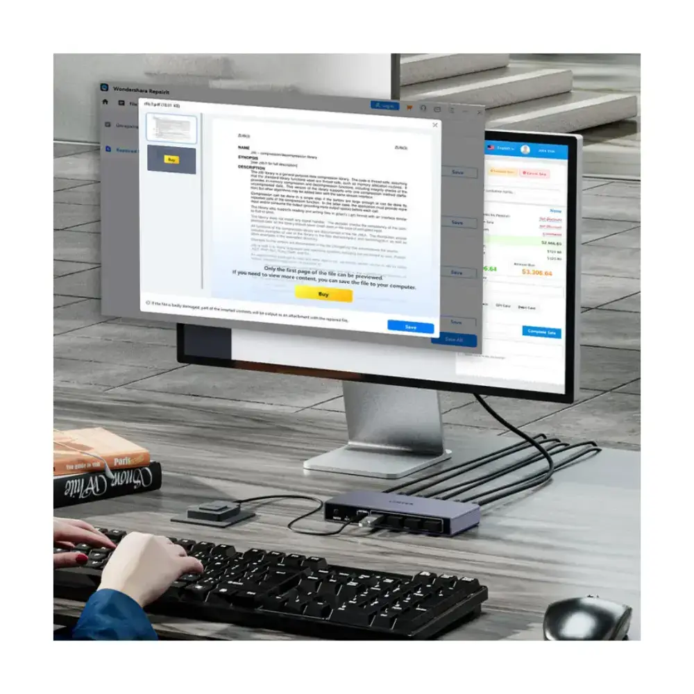 Unitek 5Gbps HDMI KVM Switch, 2 PCs 1 Monitor, 4 x USB 3.0 Ports, 4K 60Hz, HDR, HDCP 2.3, Desktop Controller, Aluminium, Includes Power Adapter, Space Grey - V1309AGY01-UK - Image 7