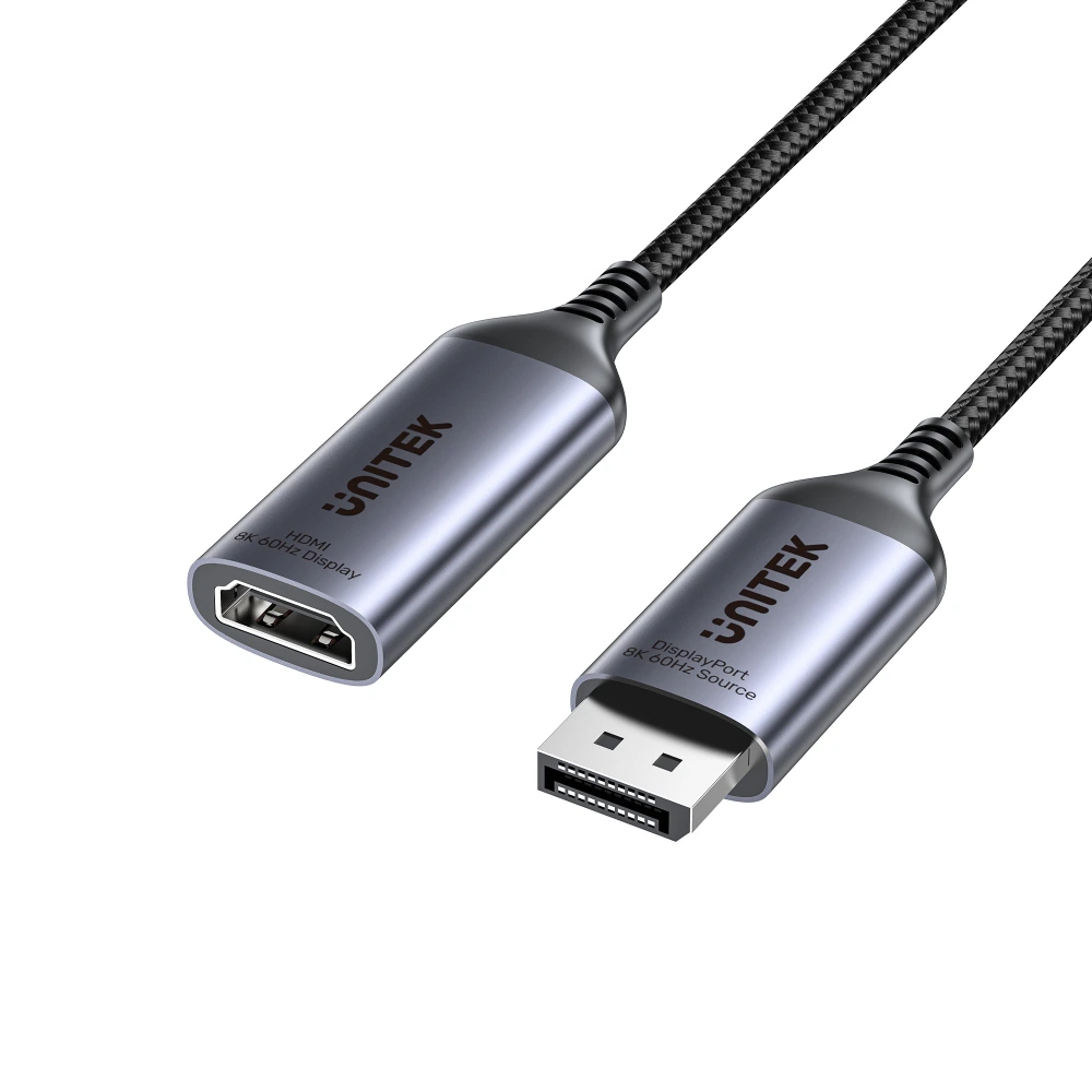 Unitek 8K 60Hz DisplayPort to HDMI Female Adapter, High-Speed Video Converter for Desktop, Laptop, Monitor, TV and HDMI Display Devices, Compact Design, Space Grey - V1611A01 - Image 2