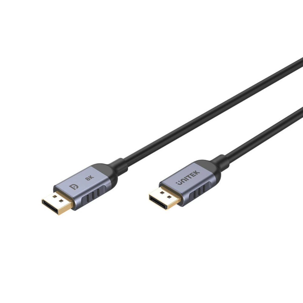 Unitek 8K DisplayPort 1.4 Cable 1.5M, 8K 60Hz, 4K 120Hz, 2K 240Hz, 32.4Gbps, Dynamic HDR, DSC 1.2, HDCP 2.3, Aluminium Housing, For Gaming Monitors, Space Grey - C1628GY01-1.5M - Image 2