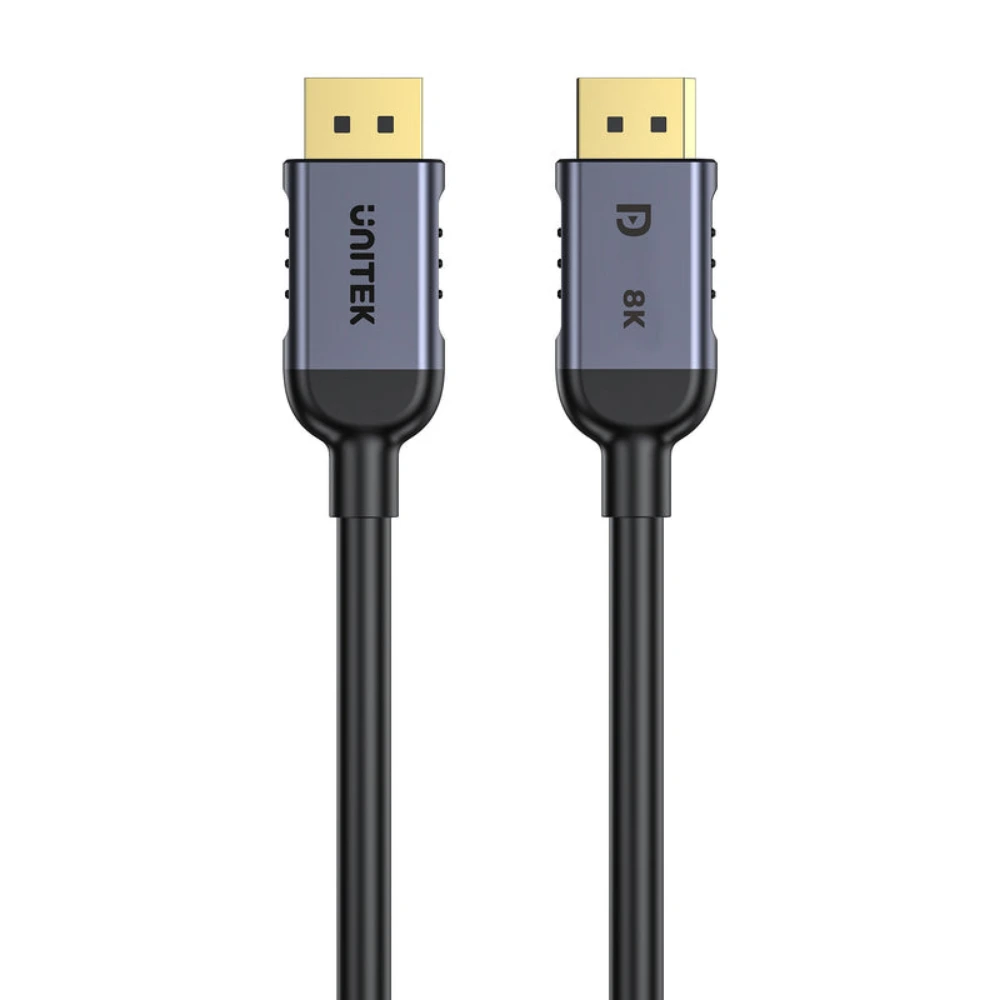 Unitek 8K DisplayPort 1.4 Cable 3M, 8K 60Hz, 4K 120Hz, 2K 240Hz, 32.4Gbps, Dynamic HDR, DSC 1.2, HDCP 2.3, Aluminium Housing, For Gaming Monitors, Space Grey - C1628GY01-3M
