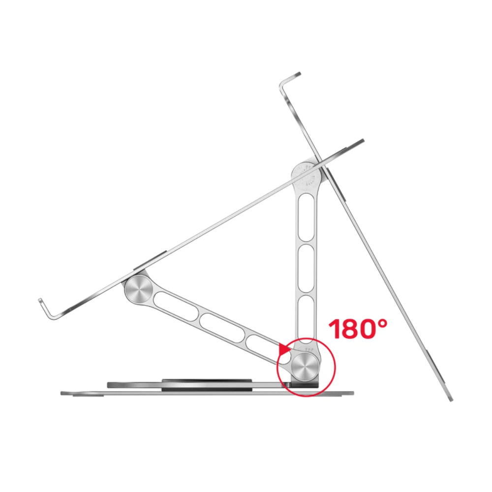 Unitek Adjustable Laptop Stand with 360 Degree Rotating Base, For 10 to 16 Inch Laptops, Aluminium Alloy, Supports up to 4.4kg, Ergonomic Height, Space Grey - OT180SL01 - Image 5