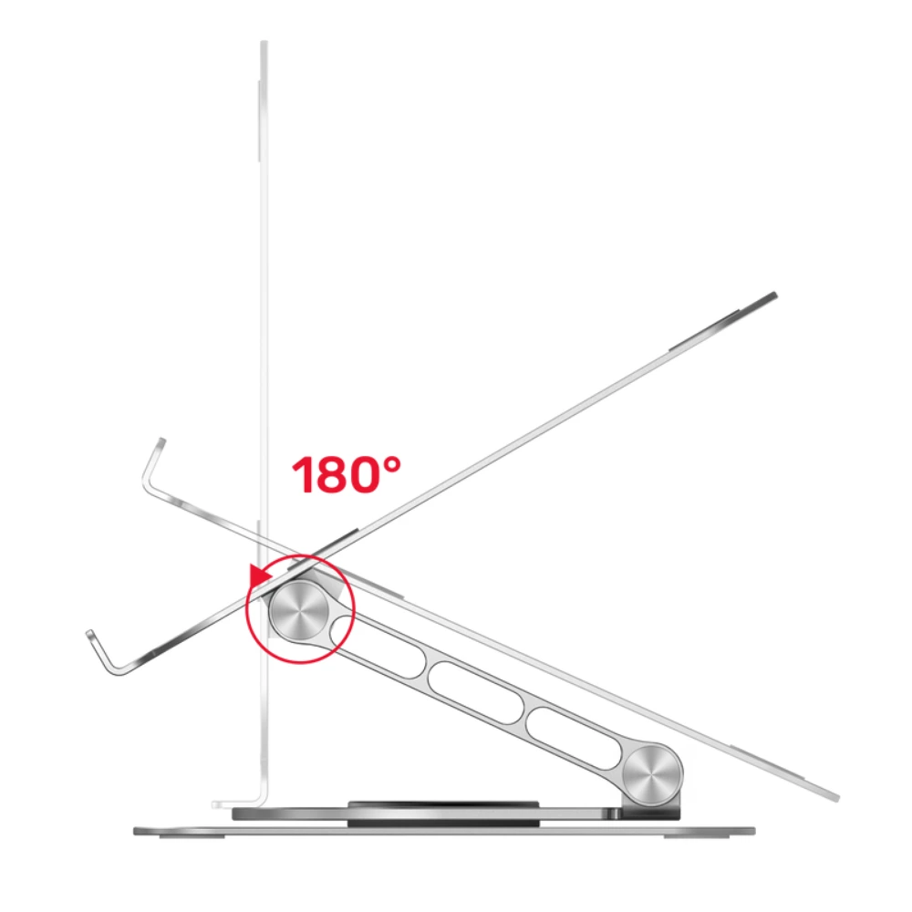 Unitek Adjustable Laptop Stand with 360 Degree Rotating Base, For 10 to 16 Inch Laptops, Aluminium Alloy, Supports up to 4.4kg, Ergonomic Height, Space Grey - OT180SL01 - Image 6