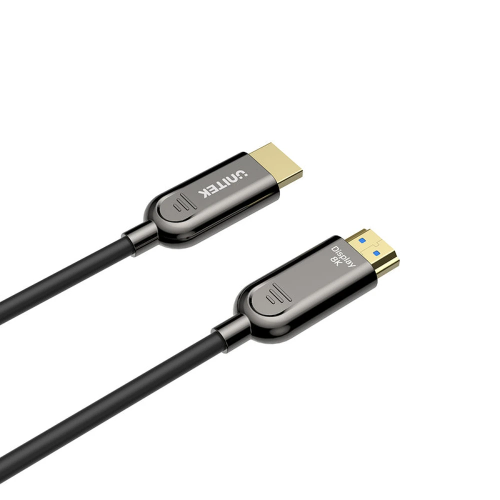 Unitek Fiber Optic 8K HDMI 2.1 Cable, 8K 60Hz, 4K 120Hz & 144Hz, 48Gbps, HDR10, eARC, ALLM, Lossless Long Distance, Gold-Plated, Slim 4.6mm, Black - C11085GY01-10M - Image 3