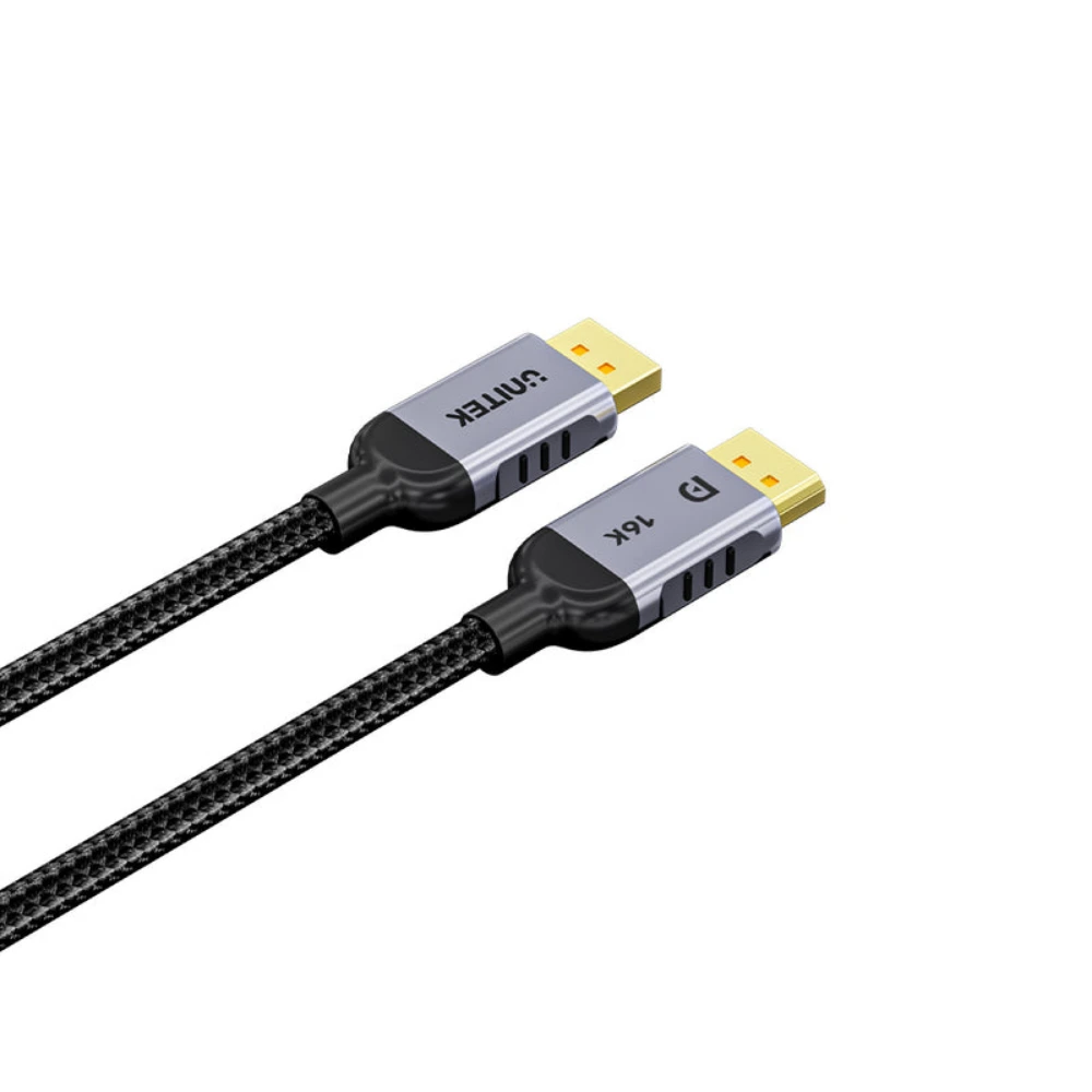 Unitek Gaming 8K 120Hz DisplayPort 2.1 Cable 3M, 80Gbps, 16K 60Hz DSC, 4K 240Hz, Dynamic HDR, HDCP 2.2, EMI Shielding, Gold-Plated, Aluminium, Space Grey - C1626GY01-3M - Image 2