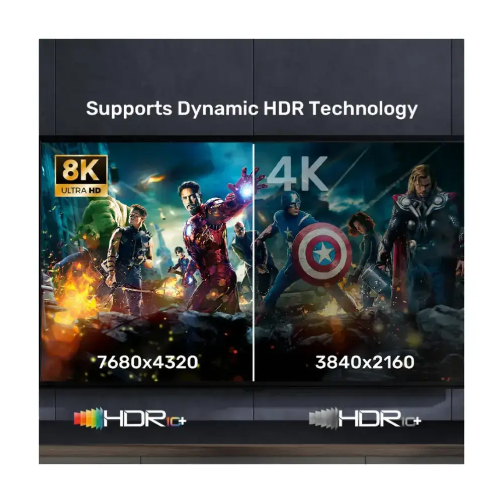 Unitek Gaming 8K 60Hz HDMI 2.1 Cable, 4K 120Hz, 48Gbps, Dynamic HDR, HDCP 2.3, eARC, Low Latency, Aluminium Plugs, For PS5 Xbox & Gaming PC, Black & Space Grey - C11086GY01-1.5M - Image 6