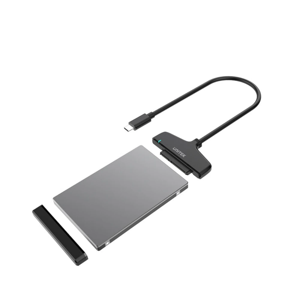 Unitek SmartLink Manta C USB-C to 2.5 Inch SATA III Adapter, For HDD & SSD, 5Gbps, UASP, Sleep Mode, LED Indicator, 30cm Cable, Plug and Play, Black - Y-1096A - Image 4