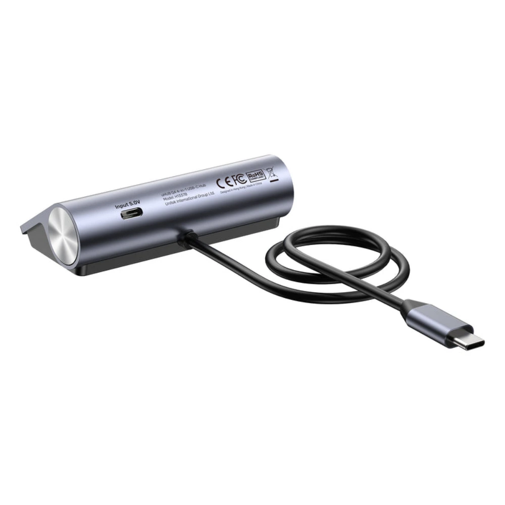Unitek uHUB Q4 4-in-1 USB-C Hub, 4 x USB-A 5Gbps Ports, External 5V DC Power, Anti-Reverse Current Protection, 33 Degree Slope Design, 80cm Cable, Space Grey - H1337BGY01 - Image 7