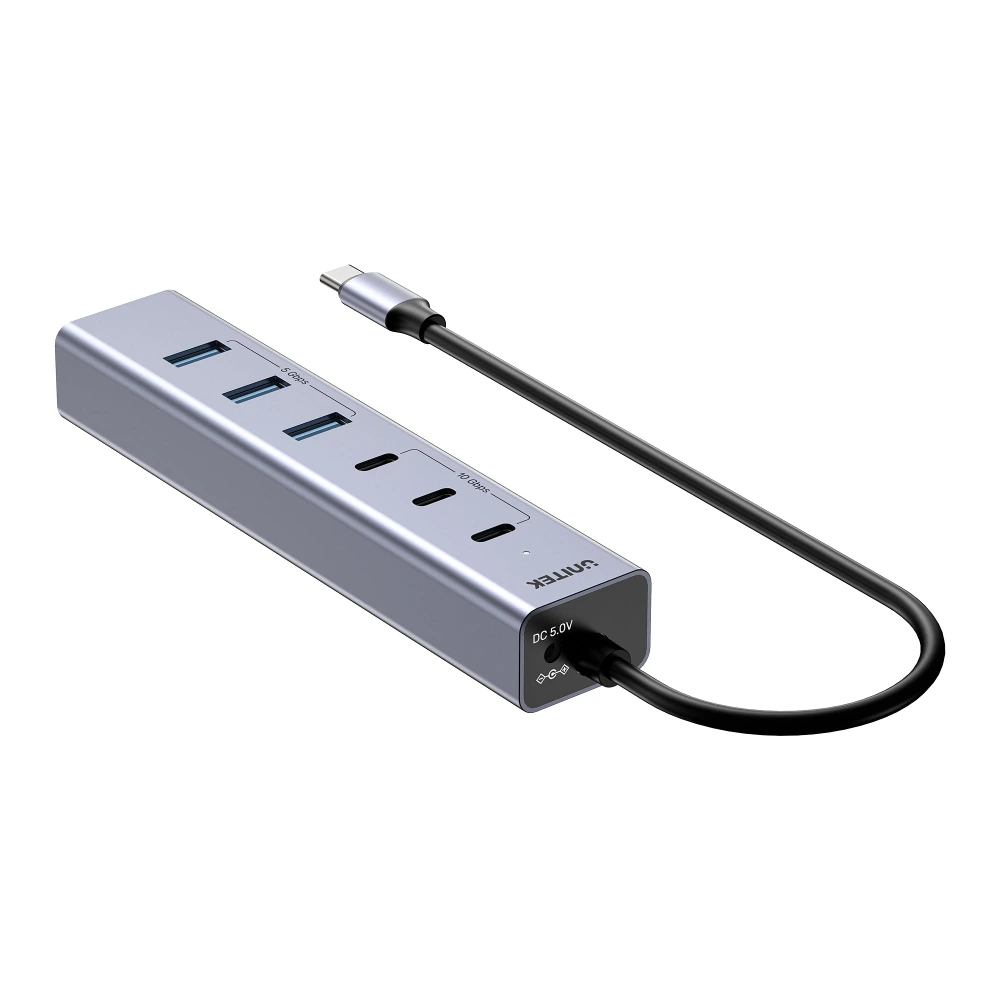 Unitek uHUB S7+ 7-in-1 USB-C Hub, 3 USB-C 10Gbps, 4 USB-A 5Gbps, External Power, Aluminum - H1335AGY01-UK - Image 17