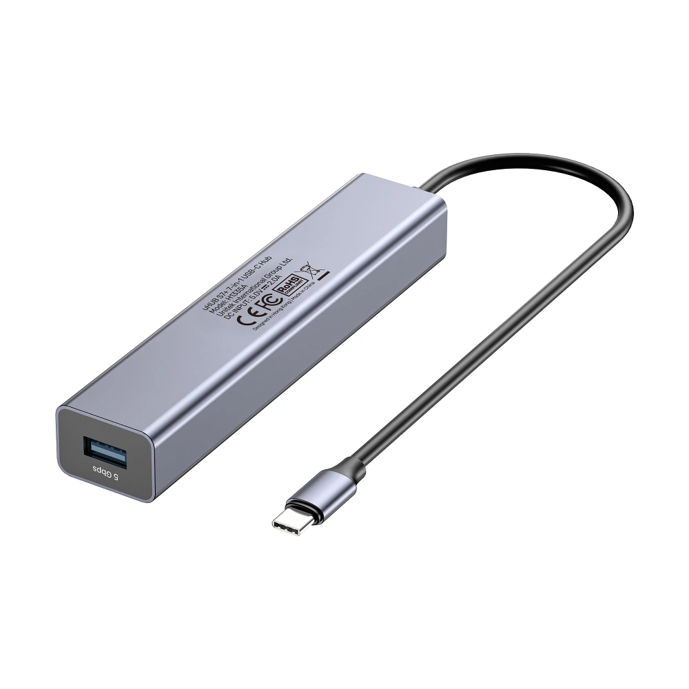 Unitek uHUB S7+ 7-in-1 USB-C Hub, 3 USB-C 10Gbps, 4 USB-A 5Gbps, External Power, Aluminum - H1335AGY01-UK - Image 20