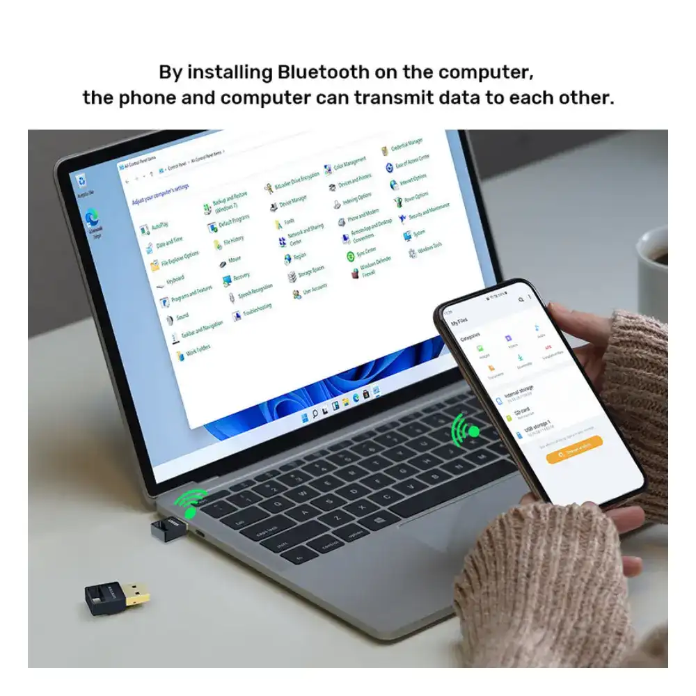 Unitek USB Bluetooth 5.3 Adapter, EDR Up to 3Mbps, 20M Range, Connect Up to 5 Devices, Mini Dongle for PC, Plug and Play on Windows 11 & 10, Black - B105B - Image 6