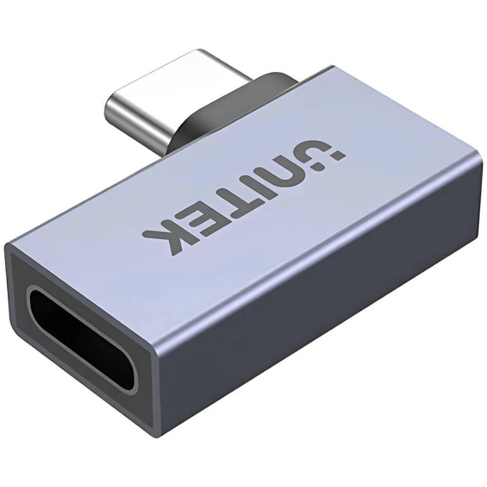 Unitek USB4 90 Degree Adapter, 40Gbps, 240W, 8K 60Hz, Aluminum, Space Grey - A1040GY01 - Image 3