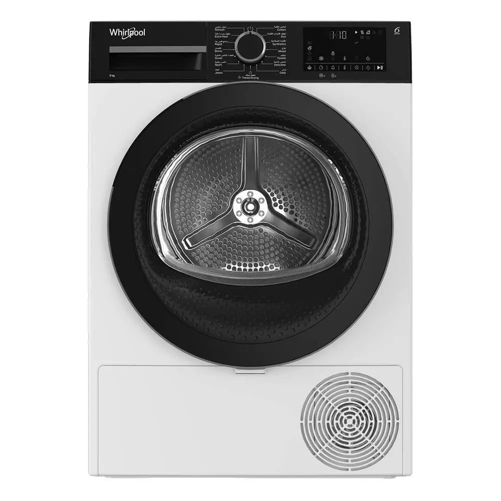 Whirlpool 10kg Front Load Heat Pump Dryer, Anti-Crease, LCD Display, White - WDH 103C WBME
