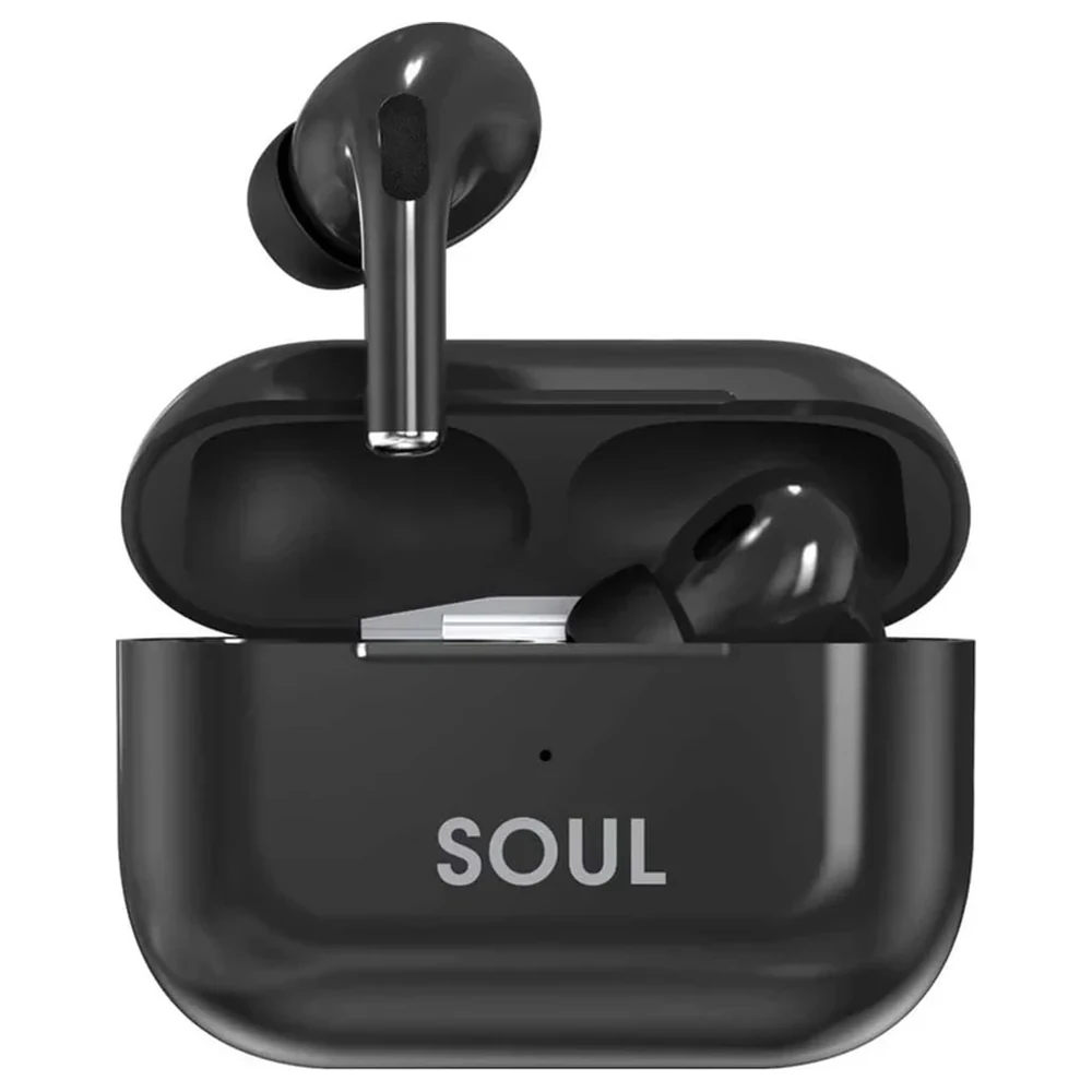 Xcell Soul 18 Air Pro True Wireless In-Ear Earbuds with Bluetooth 5.3, 10mm Drivers, Rich Bass, Built-In Mic, IPX4, Auto-Pairing and USB-C Charging Case, Black - XL-SOUL-18-AIR-PRO-BLK