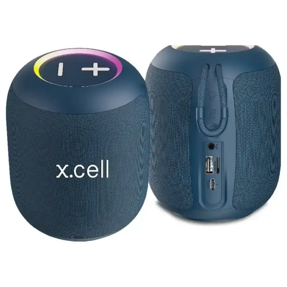 Xcell SP-314 Dual Wireless Speaker Set with 200W PMPO Stereo Sound, Wireless Pairing, 6 RGB Light Effects, Hands-Free Calls, FM Radio, USB, MicroSD and AUX Playback, Blue - XL-SP-314-2SPKR-200W-BLU - Image 2