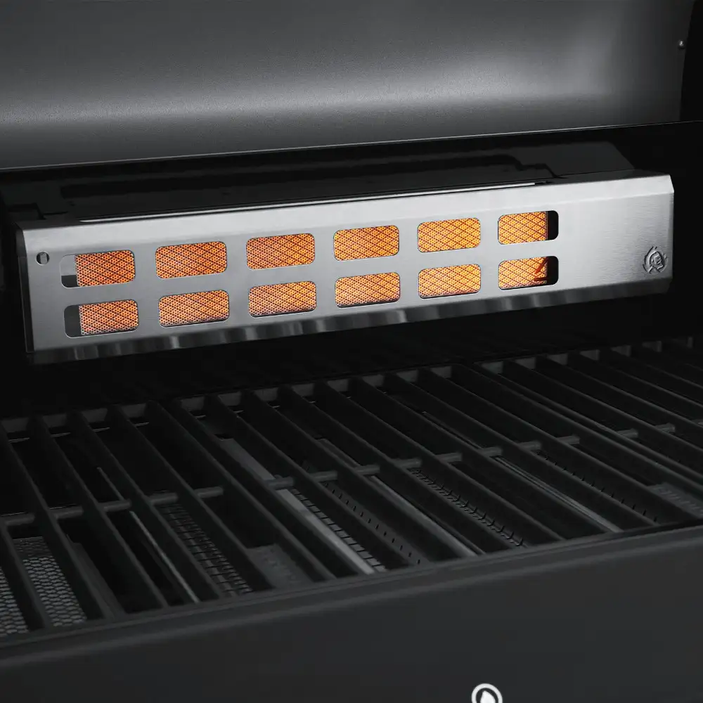 Burnhard FRED Deluxe 3-Burner Gas Grill Black Edition Series 3, Stainless Steel Grate, Side Burner, Smoker Box, Acacia Board and Cover, Black - 945968 - Image 7
