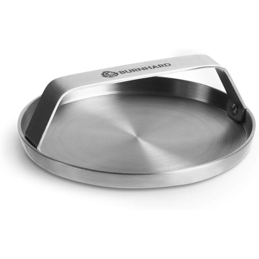 Burnhard Stainless Steel Burger Smasher, Smash Burger Press with Extra-Wide Handle, For Crispy Patties and Bacon on Griddle and Grill - 944646