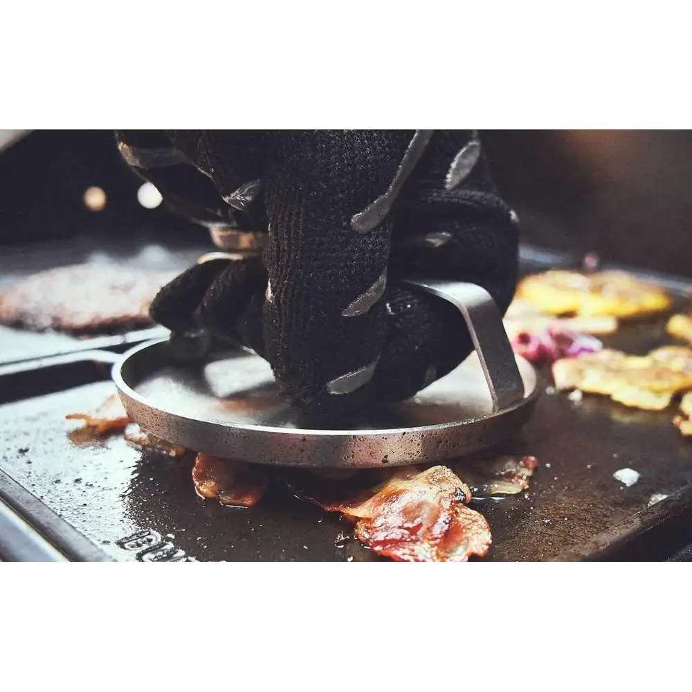 Burnhard Stainless Steel Burger Smasher, Smash Burger Press with Extra-Wide Handle, For Crispy Patties and Bacon on Griddle and Grill - 944646 - Image 4