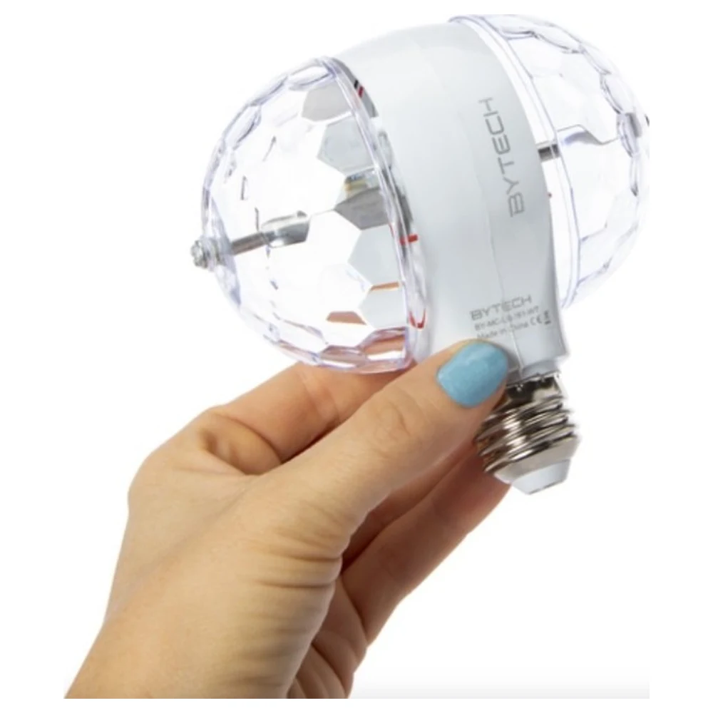 Bytech Double Sided Rotating Disco Bulb, 360 Degree Multicolour LED Party Light Bulb, 5W Standard Screw Base for Home Parties - BY-MC-LB-161-WT - Image 4