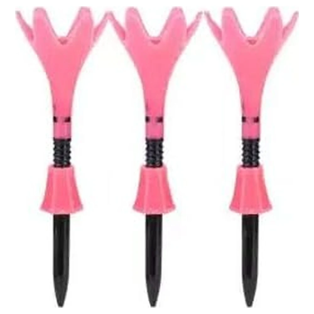 Cation Pink Golf Tees 3 Pack, Durable PP Claw Head Tees with 6 Support Points and Threaded Stem for Golf Training - Image 5