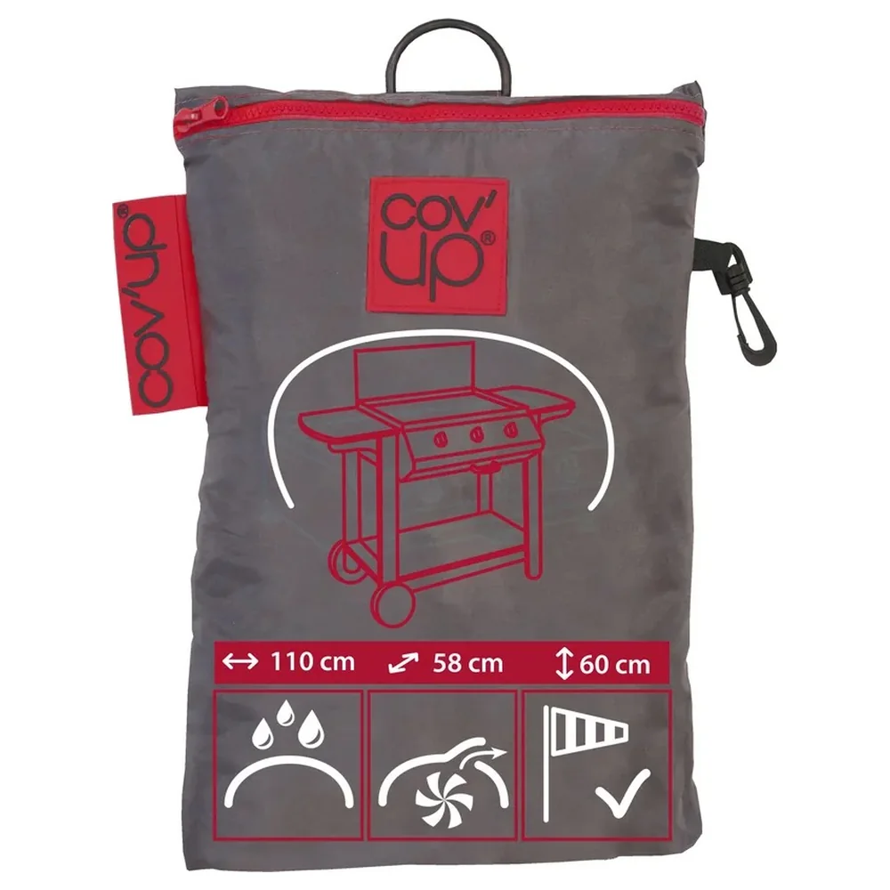Cov'up Urban Barbecue and Plancha Trolley Cover 110 x 58 x 60 cm, Waterproof UV-Resistant Polyester with Elastic Hem, Twin Aerators and Storage Bag - 101795 - Image 8
