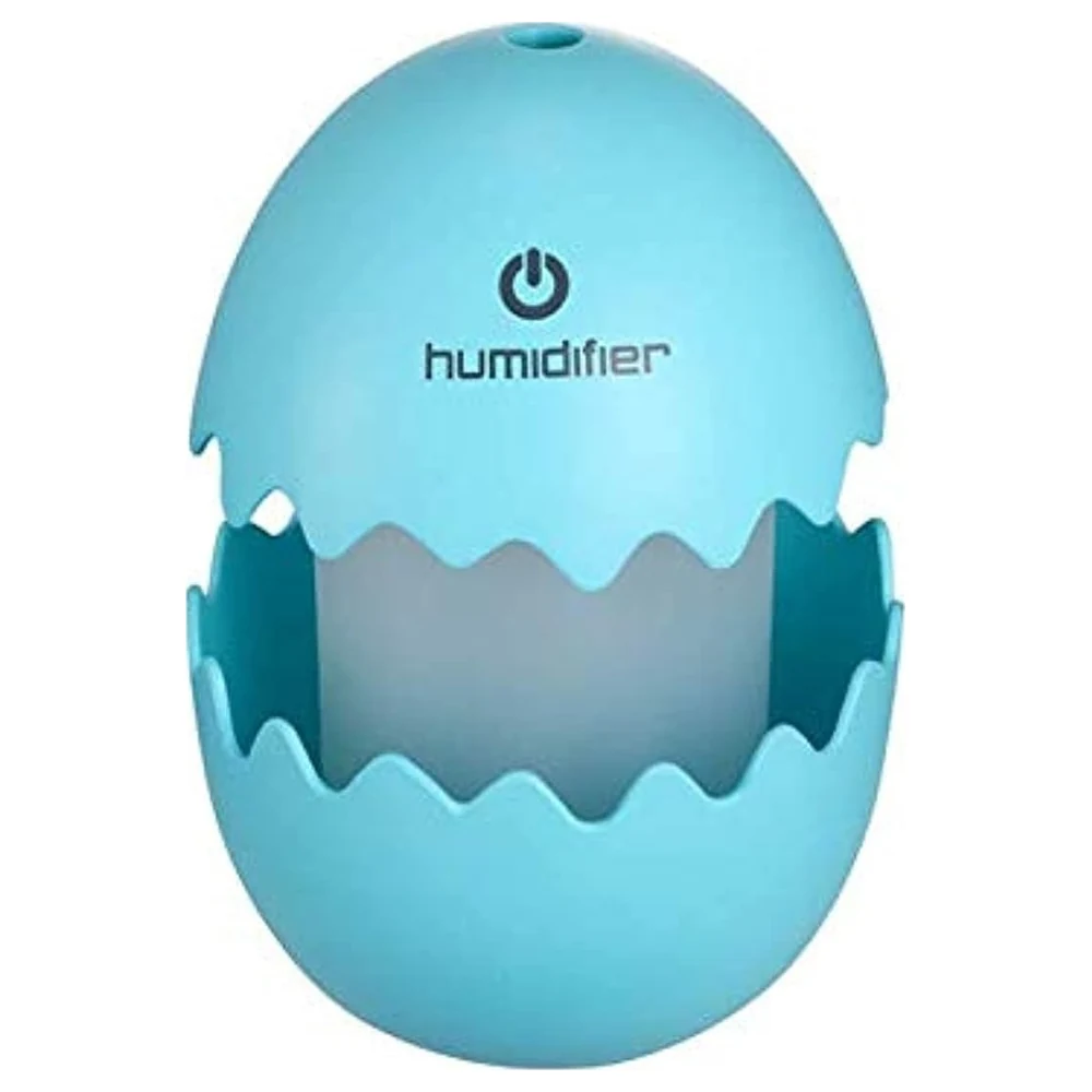 Enjoyplus Mini Funny Egg Ultrasonic Cool Mist Humidifier with LED Light for Car, Bedroom and Living Room, Blue