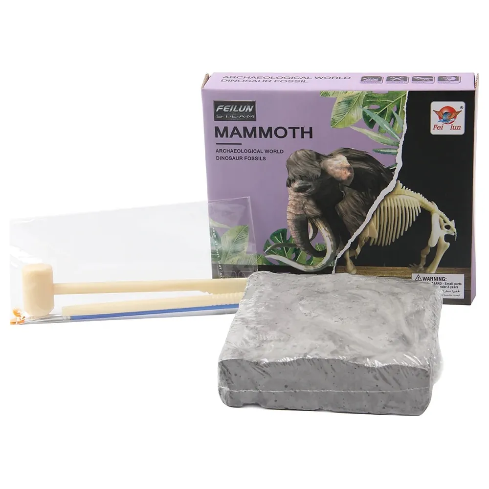 Feilun Mammoth Archaeological Dig Kit, DIY Skeleton Assembly with Fossil Plaster Block and Excavation Tools for Kids - Image 5