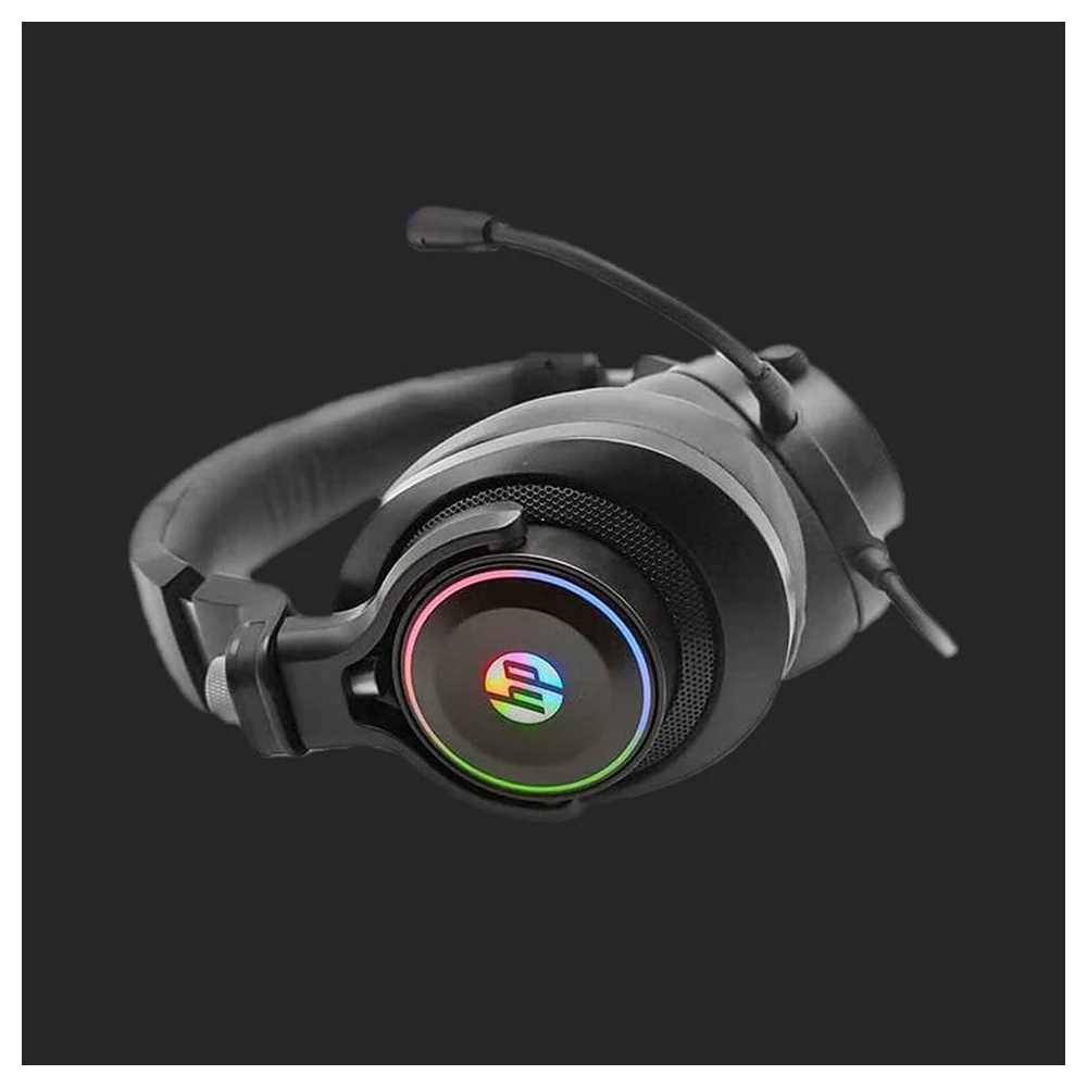 HP H500GS Gaming Headset with Virtual 7.1 Surround Sound, 50mm Drivers, RGB LED Lighting, Adjustable Mic and USB Inline Control, Black 9AJ66AA - 9AJ66AA - Image 3
