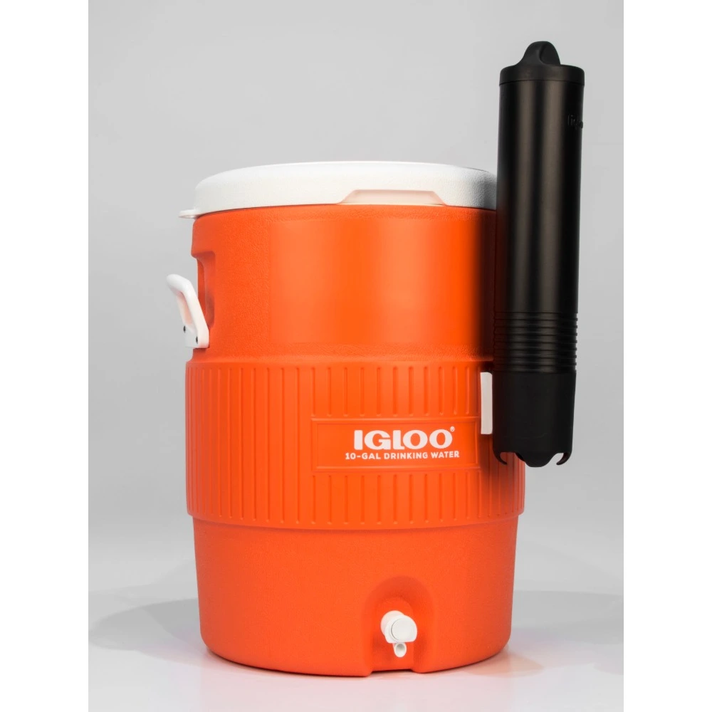 Igloo 10 Gallon Seat Top Water Cooler Jug with Cup Dispenser, Ultratherm Insulation, Push-Button Spigot, Sports and Job Site, Orange - 00042021 - Image 3