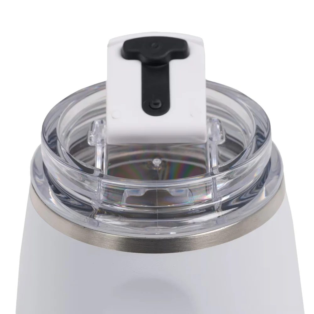 Igloo 10 oz Stainless Steel Wine Tumbler, Vacuum Insulated, Leakproof Flip and Sip Lid, Built-In Coaster, Stemless Wine Cup, White - 00071236 - Image 5
