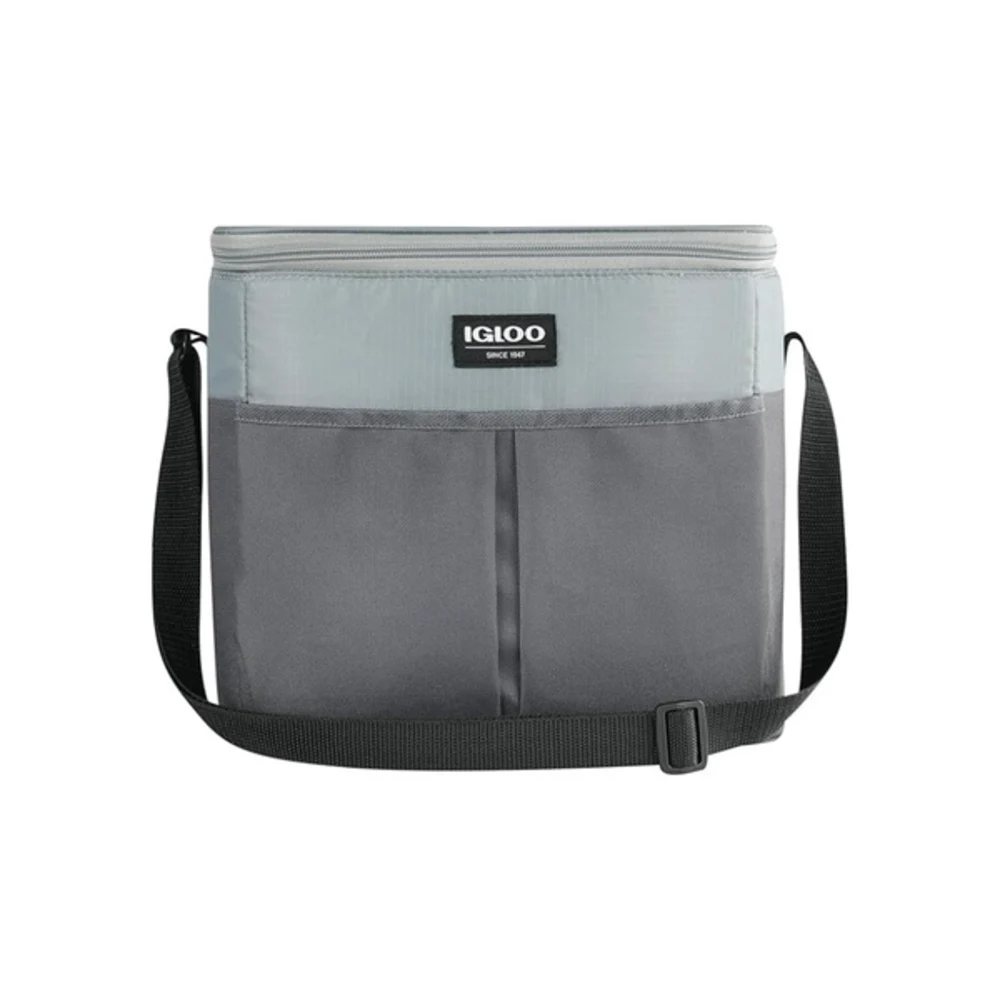 Igloo HLC 12 Can Hard Liner Cooler Bag, Removable Hard Liner, MaxCold Insulation, Shoulder Strap, Antimicrobial, Grey - 97000164137
