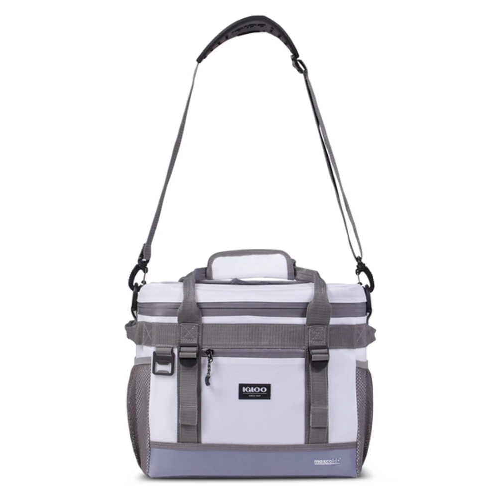 Igloo HLC 24 MaxCold Ascent Cooler Bag, Removable Hard Liner, MaxCold Plus Insulation, Water Resistant, Quick Hatch Lid, White - 00061356