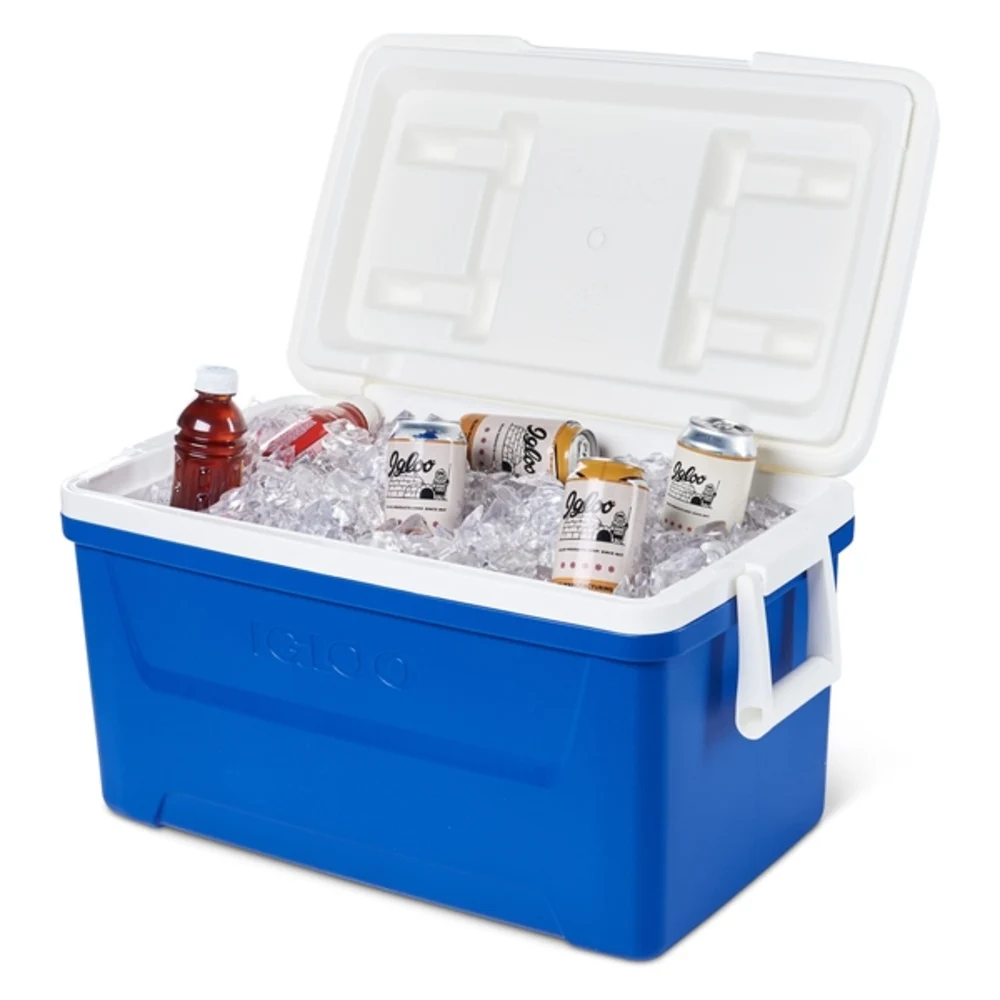 Igloo Laguna 48 Quart Cooler Box, Curved Body-Hugging Design, Fold-Flat Bail Handle, Cool Riser, Stackable Ice Chest, Majestic Blue - 00050061 - Image 5