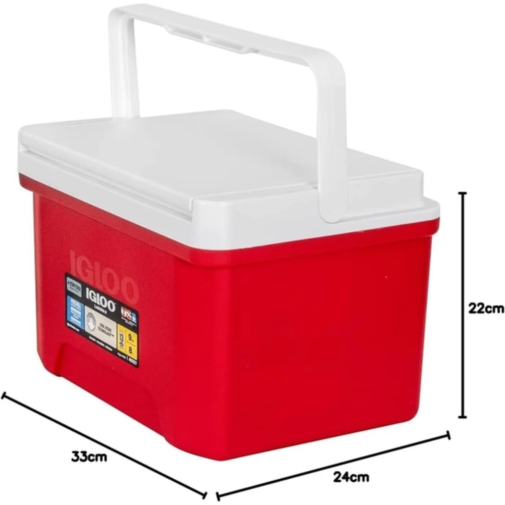 Igloo Laguna 9 Quart Cooler Box, Lunch Cooler with Reversible Tray Lid and Cup Holders, Cool Riser, Fold-Flat Handle, Red Star - 00032479 - Image 6