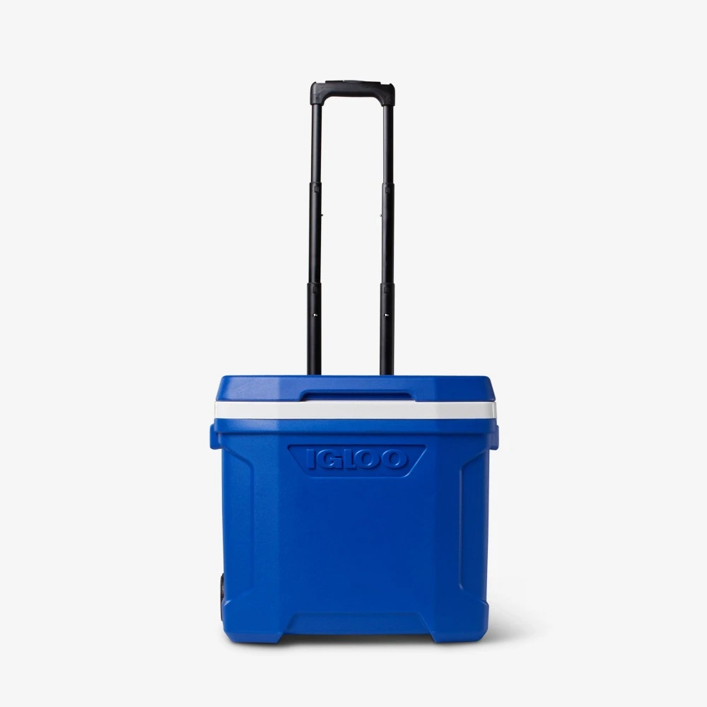 Igloo Profile II 28 Quart Roller Cooler, Wheeled Ice Chest with Telescoping Handle, Durable Portable Cooler for Camping and Beach, Majestic Blue and White - 00034673