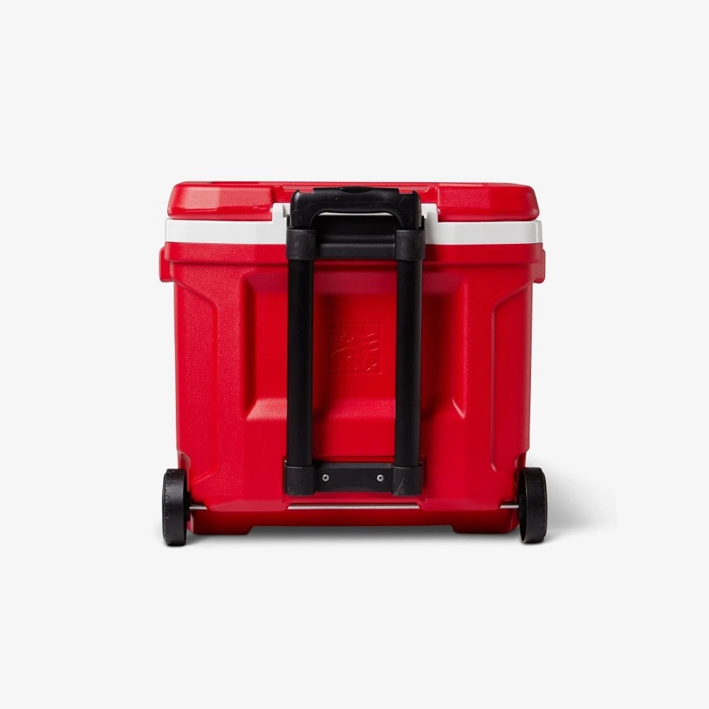 Igloo Profile II 28 Quart Roller Cooler, Wheeled Ice Chest with Telescoping Handle, Durable Portable Cooler for Camping and Beach, Red Star and White - 00034675 - Image 4