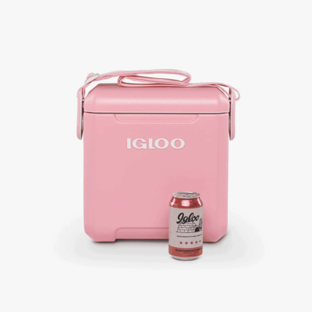 Igloo Tag Along Too 11 Quart Cooler, Compact Cube Cooler with Woven Crossbody Strap, MaxCold Insulation, Locking Lid, Pink - 00032659 - Image 3