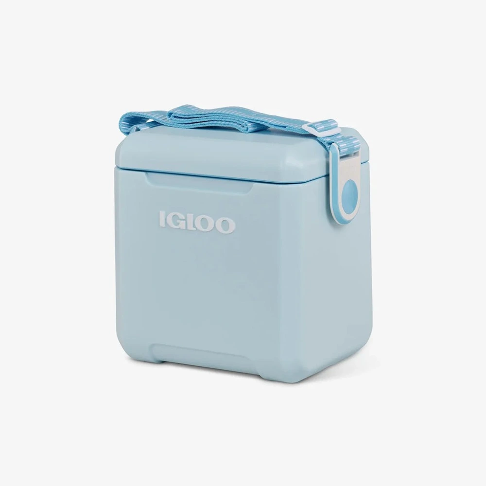 Igloo Tag Along Too 11 Quart Cooler, Compact Cube Cooler with Woven Crossbody Strap, MaxCold Insulation, Locking Lid, Powder Blue - 00032974 - Image 2