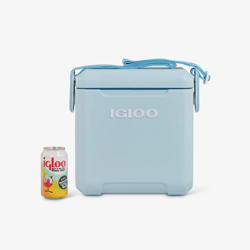 Igloo Tag Along Too 11 Quart Cooler, Compact Cube Cooler with Woven Crossbody Strap, MaxCold Insulation, Locking Lid, Powder Blue - 00032974 - Image 4