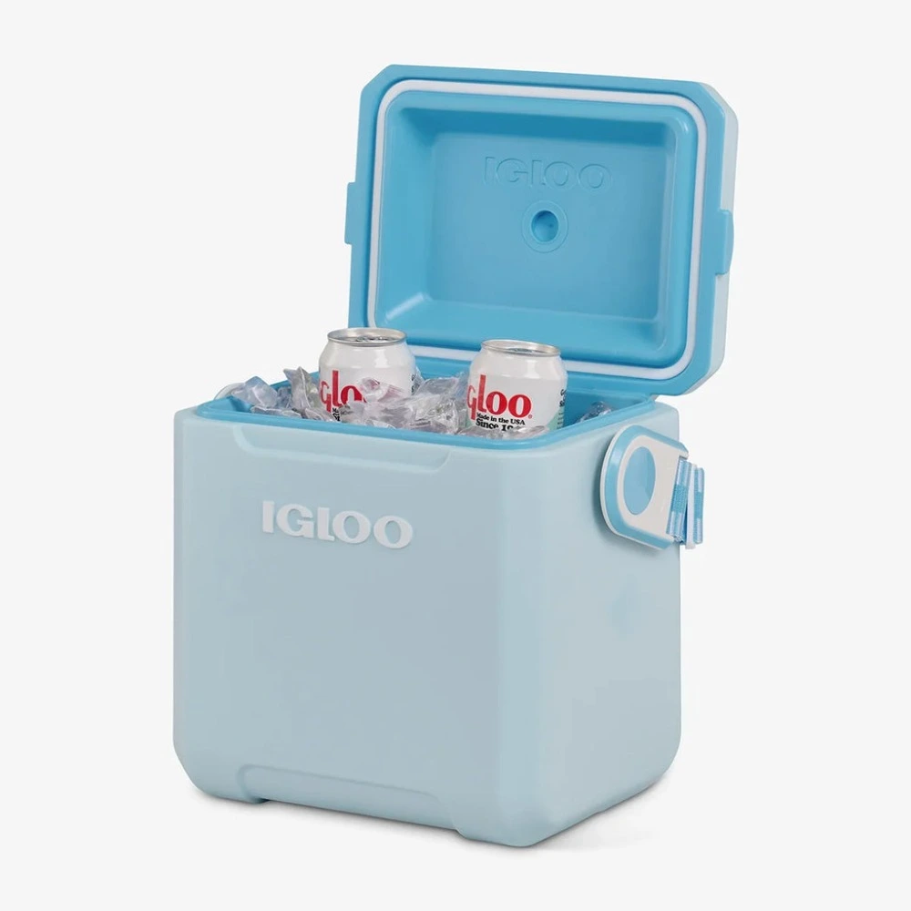 Igloo Tag Along Too 11 Quart Cooler, Compact Cube Cooler with Woven Crossbody Strap, MaxCold Insulation, Locking Lid, Powder Blue - 00032974 - Image 5