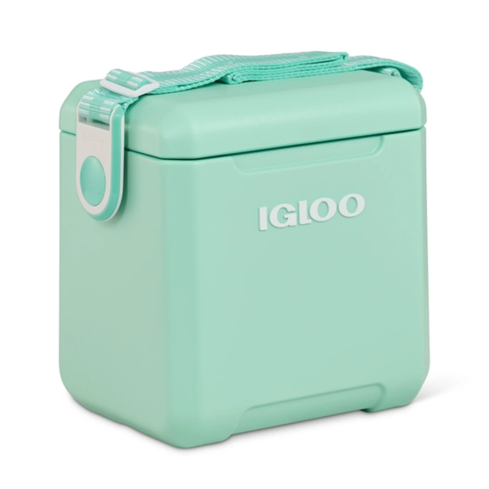 Igloo Tag Along Too 11 Quart Cooler, Compact Cube Cooler with Woven Crossbody Strap, MaxCold Insulation, Locking Lid, Seafoam - 00032971 - Image 3
