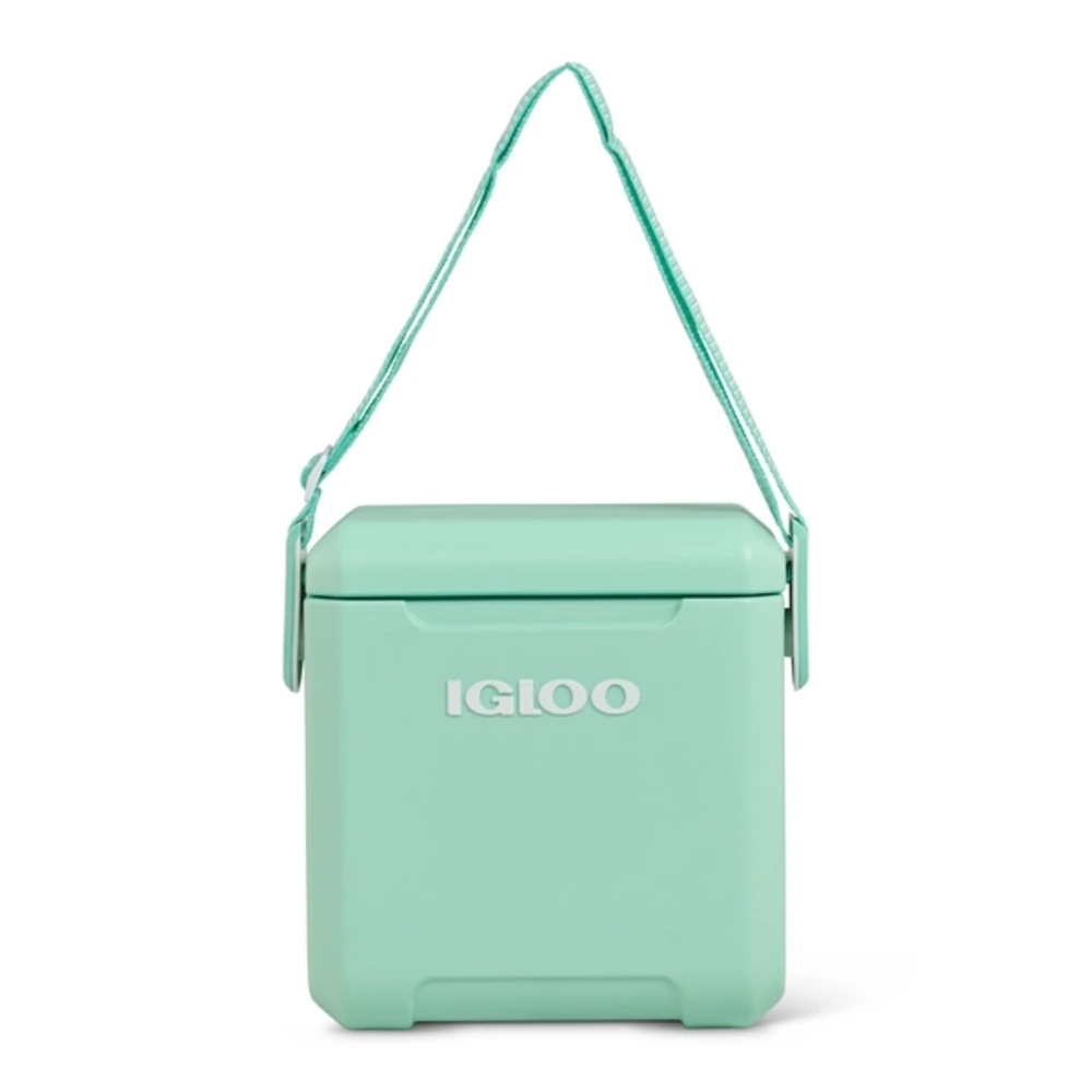 Igloo Tag Along Too 11 Quart Cooler, Compact Cube Cooler with Woven Crossbody Strap, MaxCold Insulation, Locking Lid, Seafoam - 00032971 - Image 4