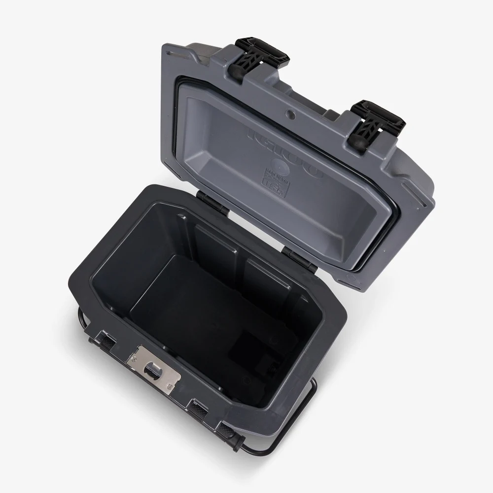 Igloo Trailmate 25 Quart Hard Cooler, Heavy-Duty Ice Chest, Lockable Lid, Bottle Opener, Cup Holders, Drain Plug, Made in USA, Carbonite - 00050182 - Image 7